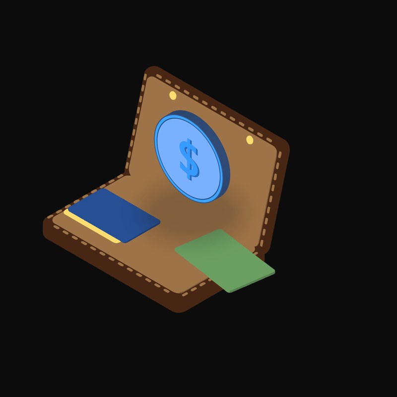 USD Coin Floating Over a Wallet - illustration from Crypto & Currency Wallet Float