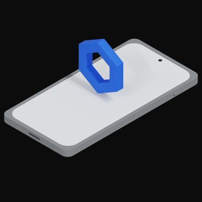 Phone Chainlink Floating - 3D icon from Crypto and World Currency Phone Float