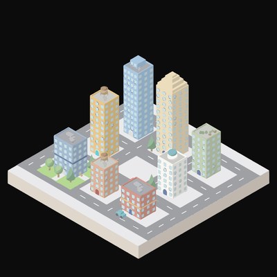 Central Park Plaza - illustration from Isometric City Scene Illustrations