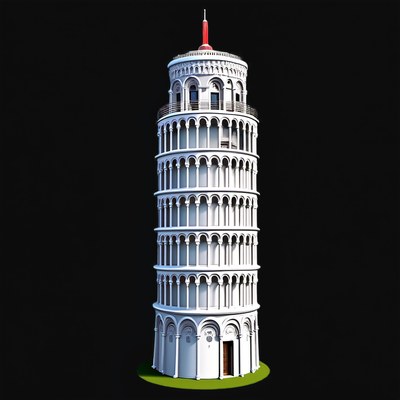 Clay Leaning Tower of Pisa 2 - 3D icon from Historic Buildings 3D Clay Icons