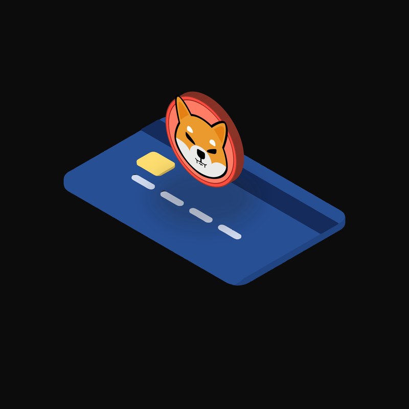 Shiba Inu Floating Over a Credit Card - animated icon from Crypto & Currency Credit Card Float
