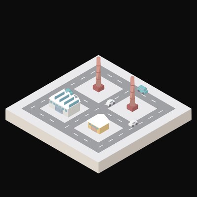 Foundry Yard - illustration from Industry and Transport Scenes Icons