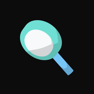 Teal AI Search Magnifier Icon - illustration from AI Interface Symbol Icons