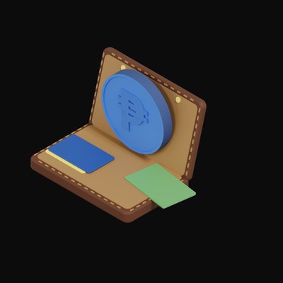 Philippine Peso Floating Over a Wallet - 3D icon from Crypto & Currency Wallet Float