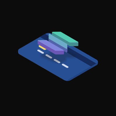 Solana Floating Over a Credit Card (Back) - animated icon from Crypto & Currency Credit Card Float