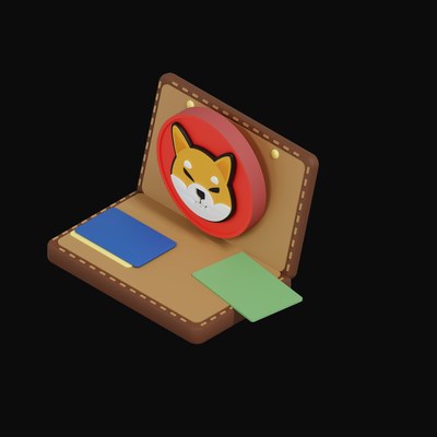 Shiba Inu Floating Over a Wallet - 3D icon from Crypto & Currency Wallet Float
