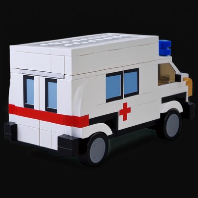 Toy Brick Ambulance - Clay 3 - 3D icon from Toy Brick Vehicles - Clay