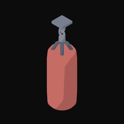Hanging Heavy Punching Bag - illustration from Fitness and Gym Equipment Icons