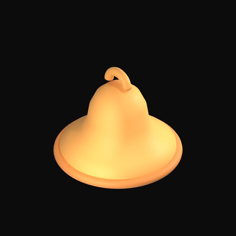 Orange AI Notification Bell 3D Icon - 3D icon from AI Interface Symbols 3D