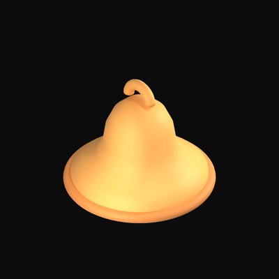Orange AI Notification Bell 3D Icon - 3D icon from AI Interface Symbols 3D