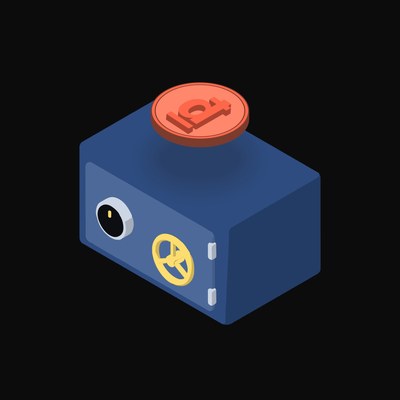 Vietnamese Dong Floating Over a Safe (Back) - animated icon from Crypto & Currency Safe Float
