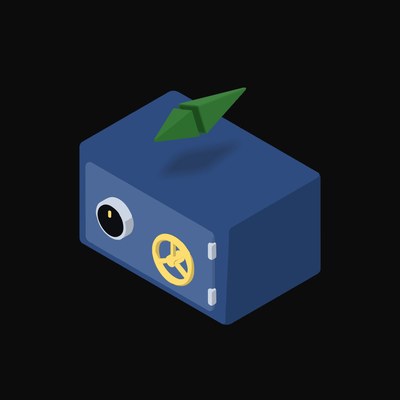 Ethereum Classic Floating Over a Safe (Back) - animated icon from Crypto & Currency Safe Float