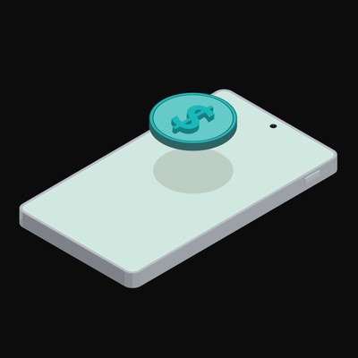 Phone Hong Kong Dollar Floating Back - animated icon from Crypto and World Currency Phone Float