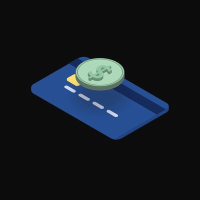 US Dollar Floating Over a Credit Card (Back) - animated icon from Crypto & Currency Credit Card Float