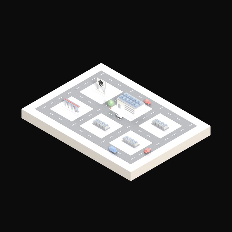 Rooftop Chiller Deck - 3D icon from Isometric AI Infrastructure Scenes