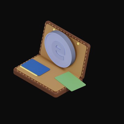 Ethena USDe Floating Over a Wallet - 3D icon from Crypto & Currency Wallet Float