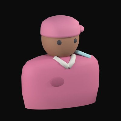 Cleaner in a Pink Tabard and Head Wrap - 3D icon from People and Profession Avatars 3D Icons