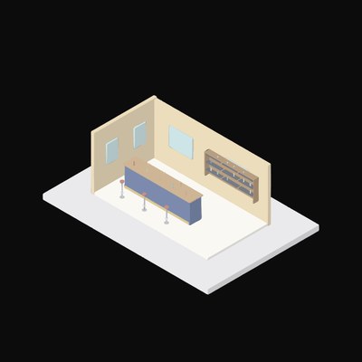 Bar and Pub Counter - illustration from Interior Scene Icons