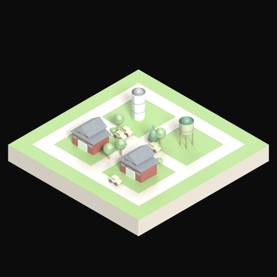 Dairy Yard - 3D icon from Industry and Transport Scenes