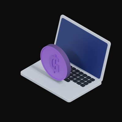 Paraguayan Guarani Floating Over a Laptop - 3D icon from Crypto & Currency Laptop Float