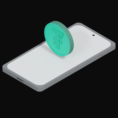 Phone Tether Floating - 3D icon from Crypto and World Currency Phone Float