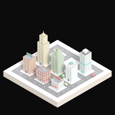 Landmark Spire Plaza - 3D icon from City Scenes