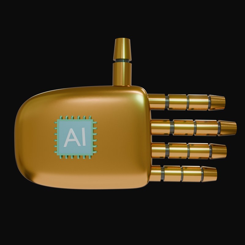 Bronze Open Hand Robot Hand 3D Icon - 3D icon from Robot Hand Gestures 3D Icons
