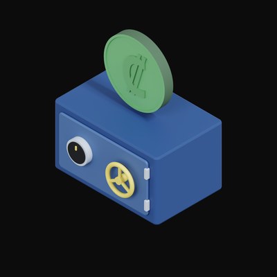 Costa Rican Colon Floating Over a Safe - 3D icon from Crypto & Currency Safe Float
