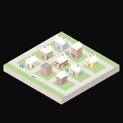 New Housing Estate - illustration from Isometric City Scene Illustrations
