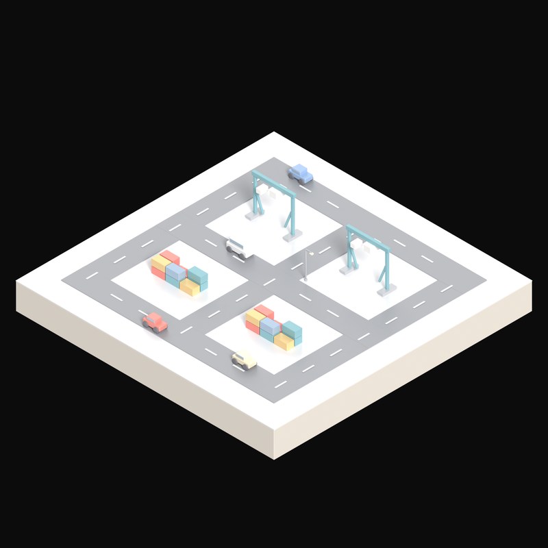 Freight Yard - 3D icon from Industry and Transport Scenes