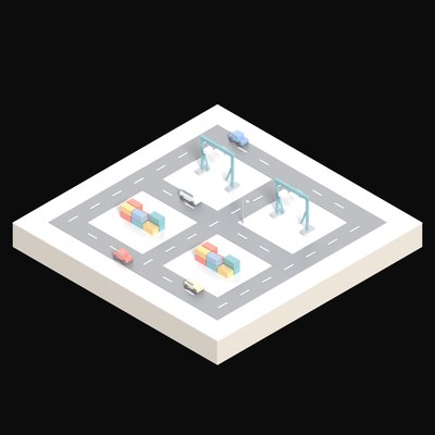 Freight Yard - 3D icon from Industry and Transport Scenes