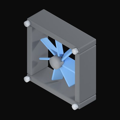 Blue Cooling Fan Unit 3D Icon - 3D icon from Server and Network Hardware 3D