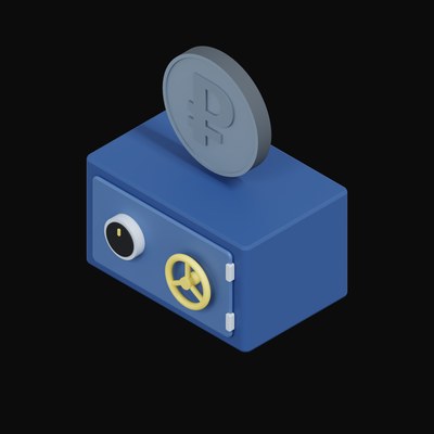 Russian Ruble Floating Over a Safe - 3D icon from Crypto & Currency Safe Float