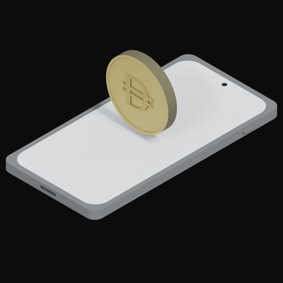 Phone UAE Dirham Floating - 3D icon from Crypto and World Currency Phone Float