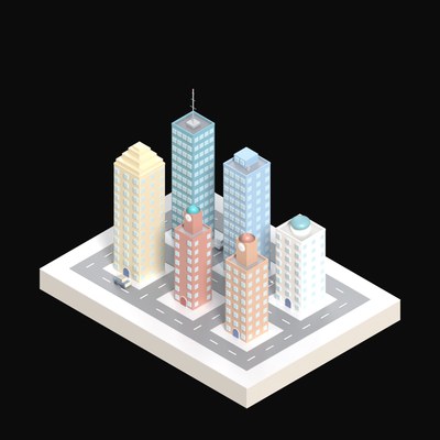 Uptown High-Rise Cluster - 3D icon from City Scenes