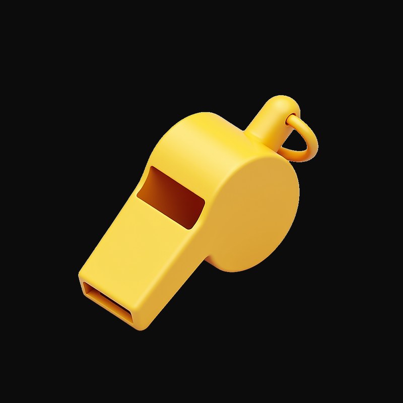 Gold Referee Whistle - 3D icon from World Cup Football Season