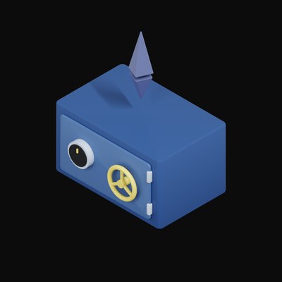 Ethereum Floating Over a Safe - 3D icon from Crypto & Currency Safe Float