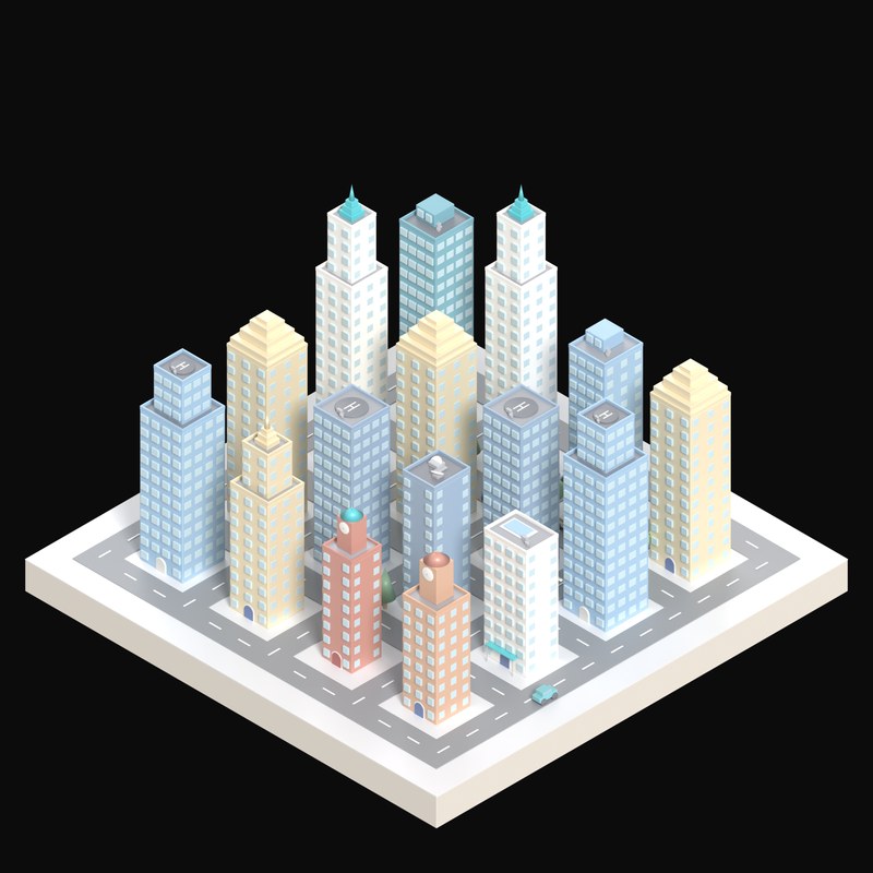 Downtown Financial Core - 3D icon from City Scenes