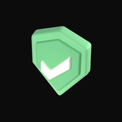 Green AI Security Shield 3D Icon - 3D icon from AI Interface Symbols 3D