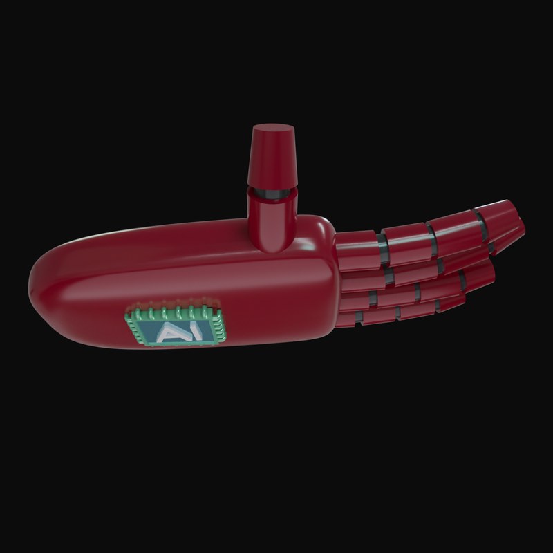 Burgundy Holding Robot Hand 3D Icon - 3D icon from Robot Hand Gestures 3D Icons