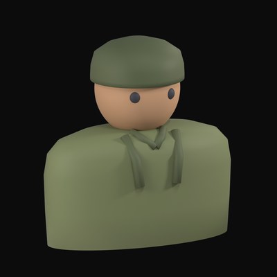Soldier in an Olive Combat Helmet and Field Uniform - 3D icon from People and Profession Avatars 3D Icons
