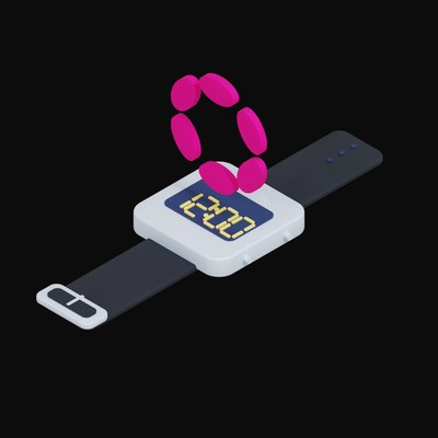 Polkadot Floating Over a Watch - 3D icon from Crypto & Currency Watch Float