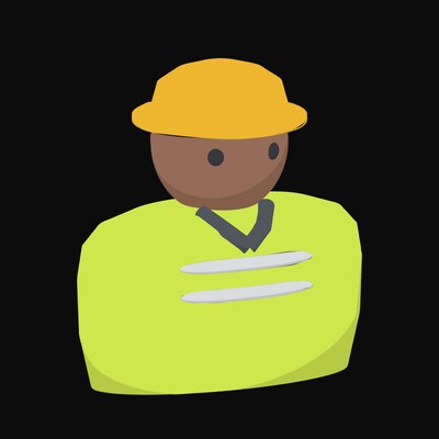 Builder in a Yellow Hard Hat and Hi-Vis Vest Animated Icon - animated icon from People and Profession Avatar Animated Icons