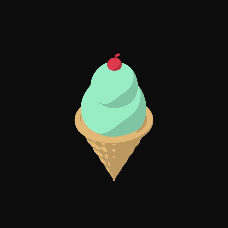 Mint Ice Cream Cone Animated Icon - animated icon from Clay Food Motion Icons