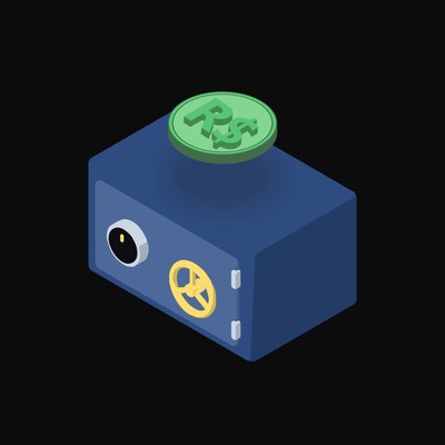 Brazilian Real Floating Over a Safe (Back) - animated icon from Crypto & Currency Safe Float