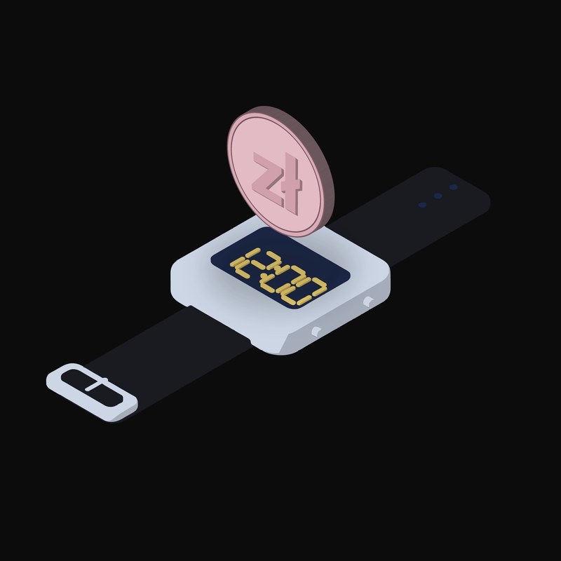 Polish Zloty Floating Over a Watch - animated icon from Crypto & Currency Watch Float