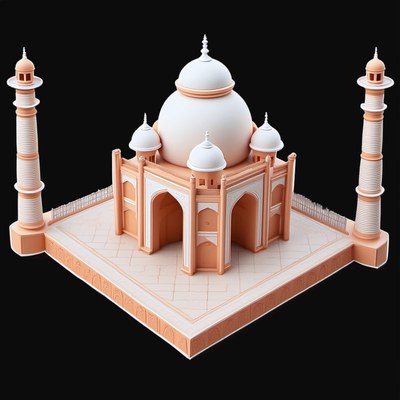 Clay Taj Mahal 3 - 3D icon from Historic Buildings 3D Clay Icons