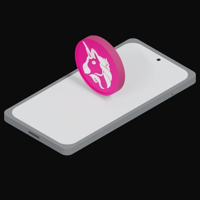 Phone Uniswap Floating - 3D icon from Crypto and World Currency Phone Float