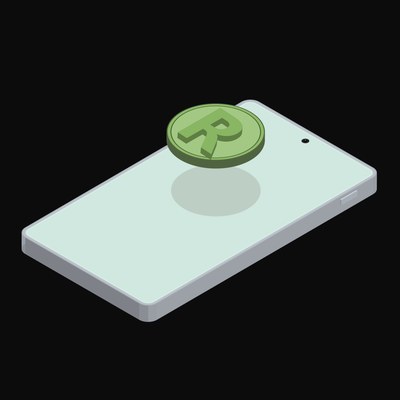 Phone South African Rand Floating Back - animated icon from Crypto and World Currency Phone Float