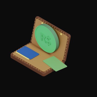 Brazilian Real Floating Over a Wallet - 3D icon from Crypto & Currency Wallet Float